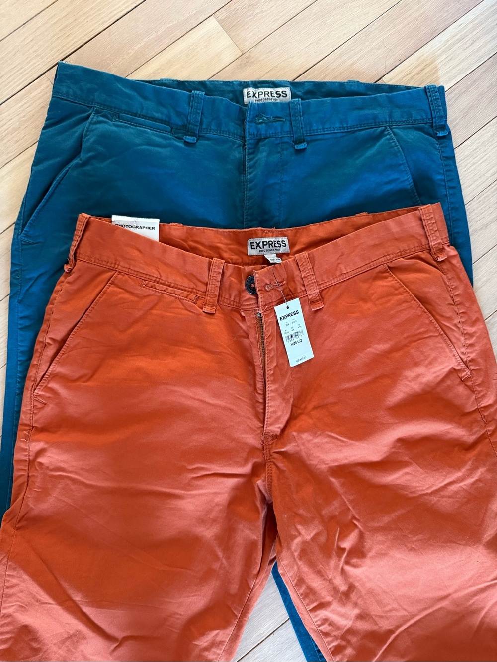 Express Men’s Chinos - Teal & Orange photographer